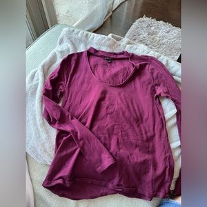 Express maroon u neck cutout long sleeve large